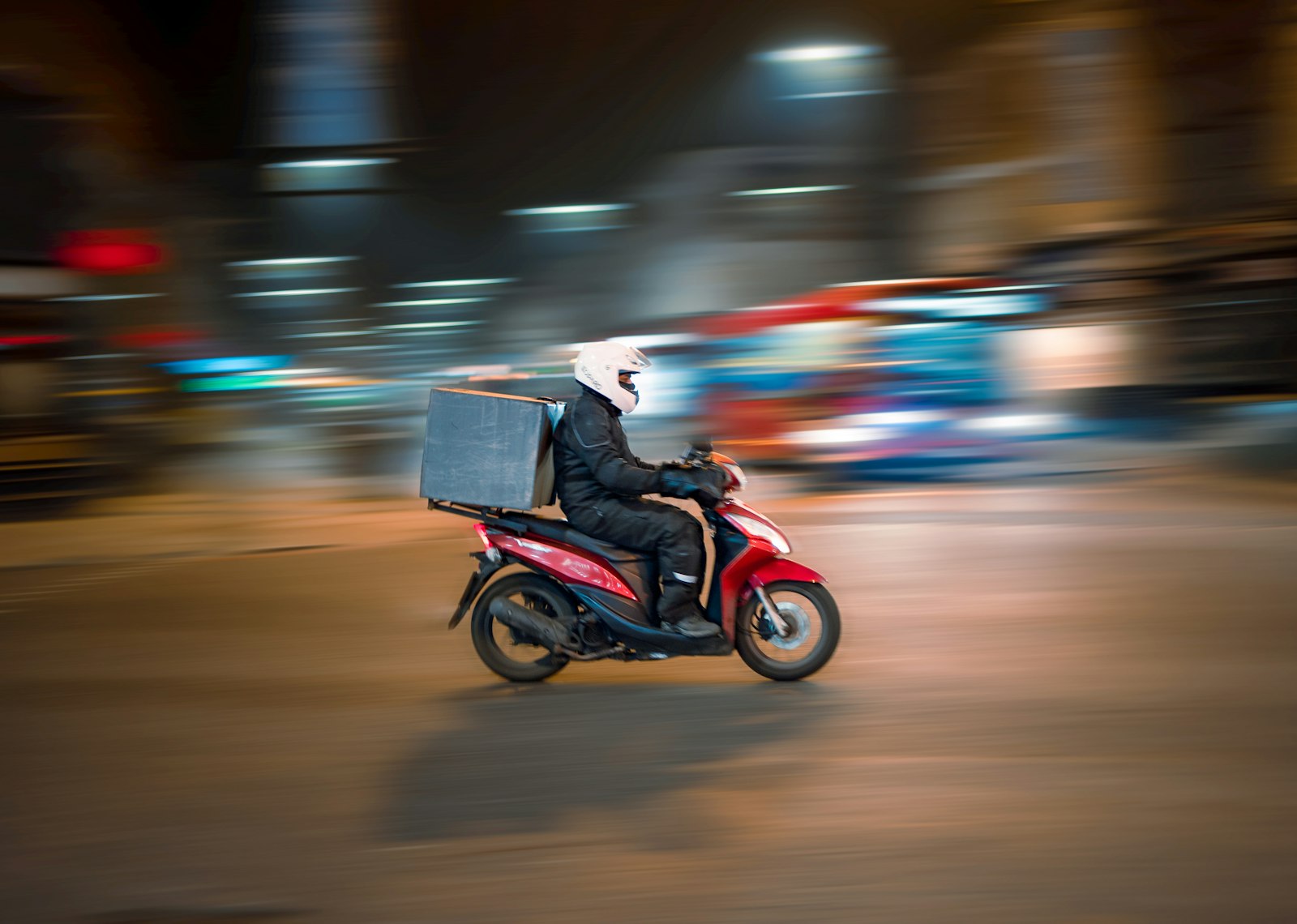 A delivery rider using a scooter in Pennsylvania